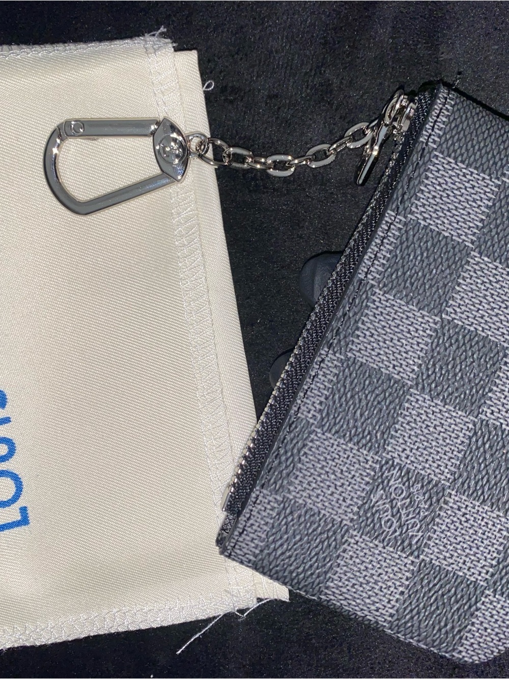 Louis Vuitton Damier Graphite Key Pouch with Clip